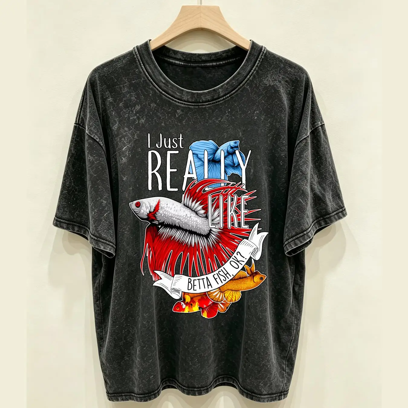 Aquarium Fish Keeping - Kaos yang sudah dicuci, motif ikan