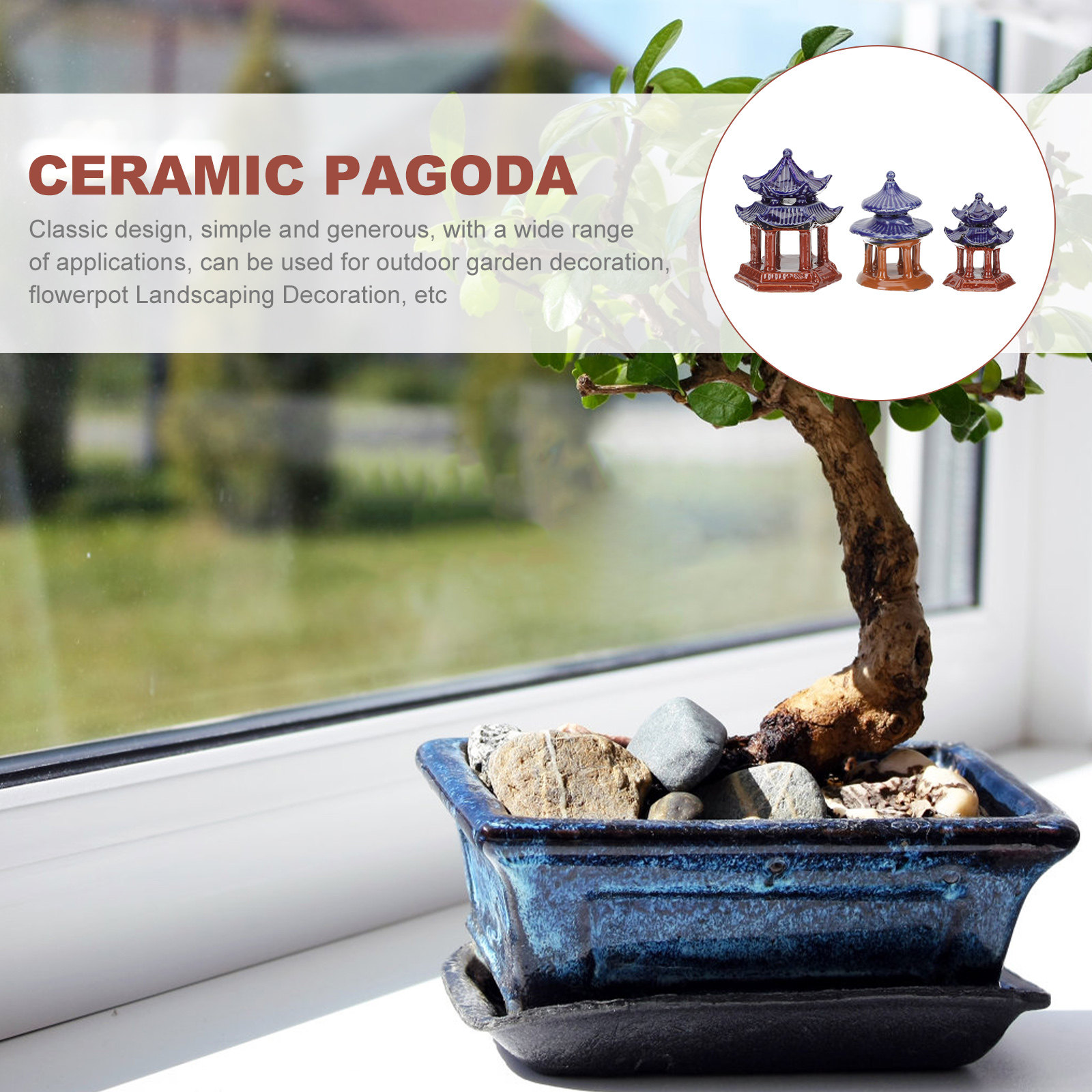 Aquarium Fish Tank - 3 Buah Ornamen Akuarium Miniatur Pagoda