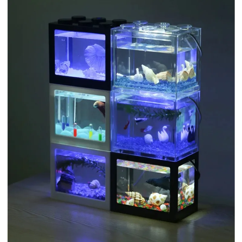 Betta Fish Tank - 1L Lampu Tangki Ikan Akuarium Mini
